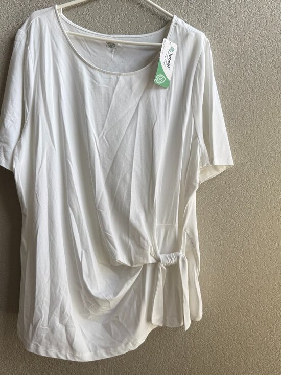 Lands' End Tops - Land's End Optic White Top with Side Tie